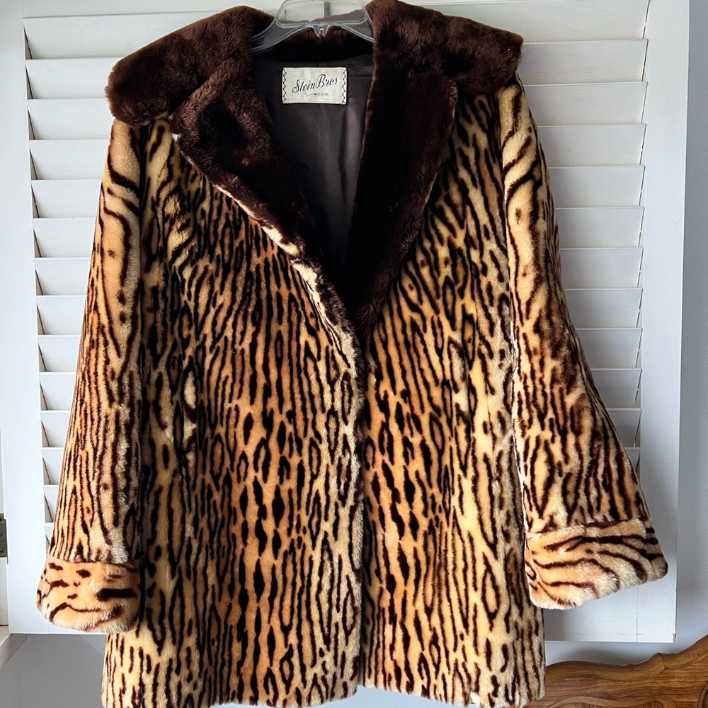 Vintage Tiger Print Coat Faux Fur